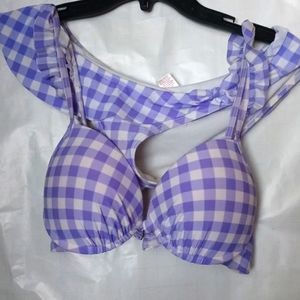 Two-piece picnic checkered bathing suit